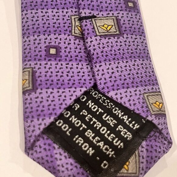 Versace Purple Geometric Silk Ties - Picture 5 of 7